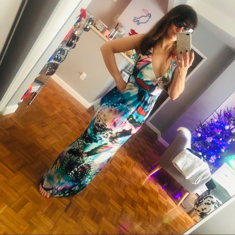 Solar long maxi dress size small colored